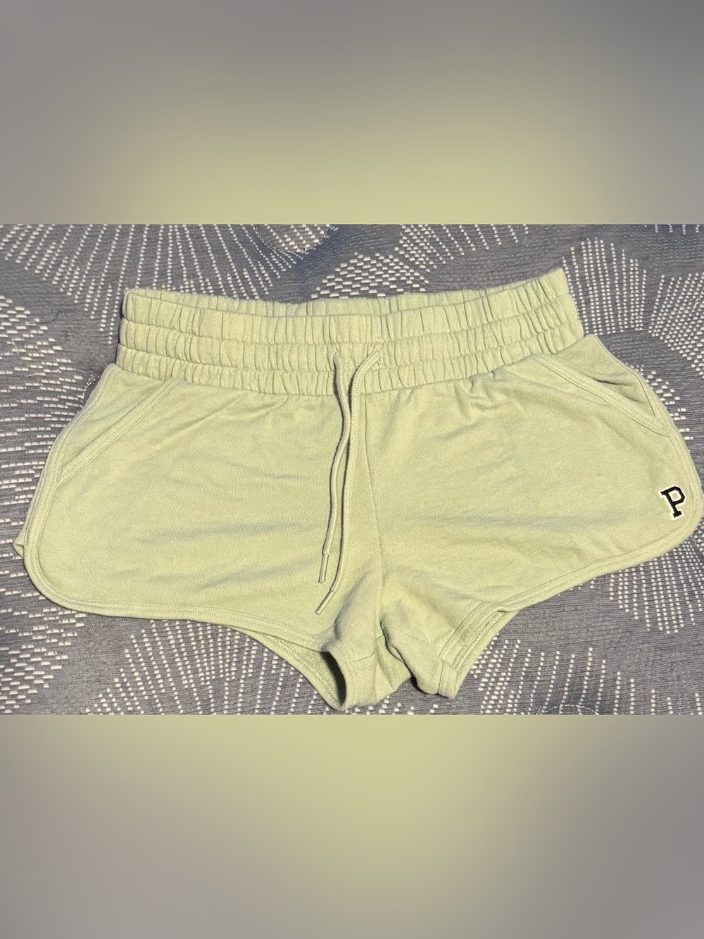 PINK Victoria's Secret Sage Green Drawstring Athletic Shorts